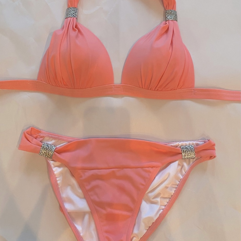Venus Sexy Coral Two-Piece Bikini, Size 6.